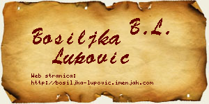 Bosiljka Lupović vizit kartica